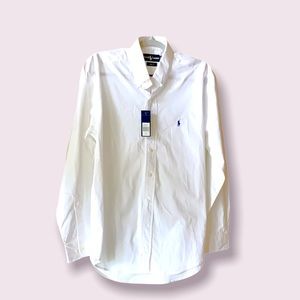 NWT Ralph Lauren mens dress shirt white.  Size: M